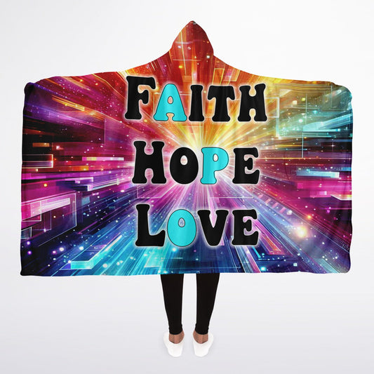 Hooded Blanket - Faith, Hope, Love