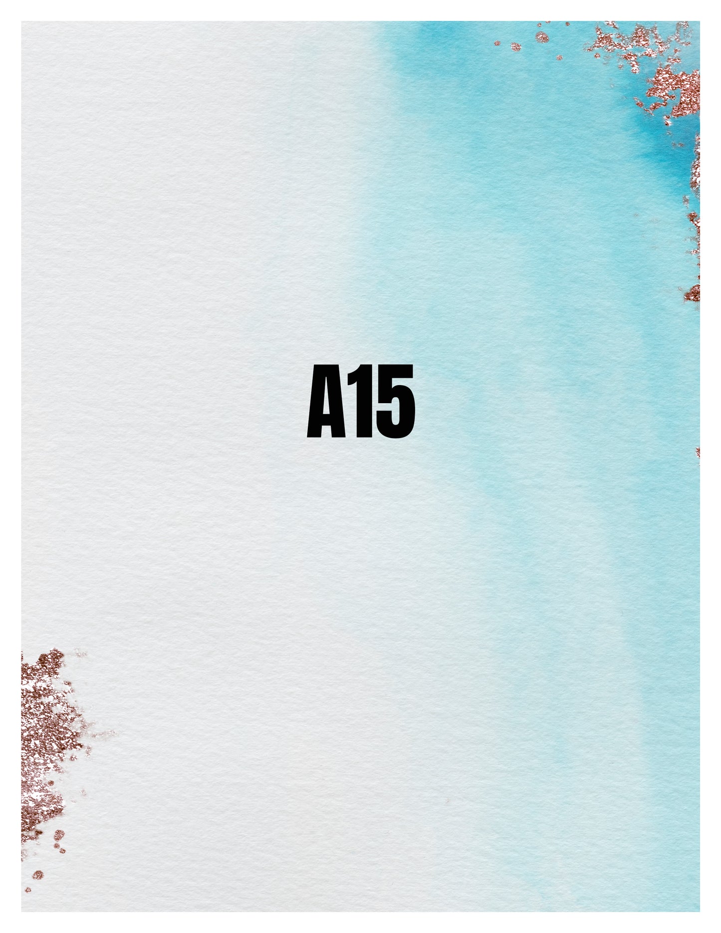 Notebook with 'A15' on a gradient cover transitioning from white to blue with decorative elements.