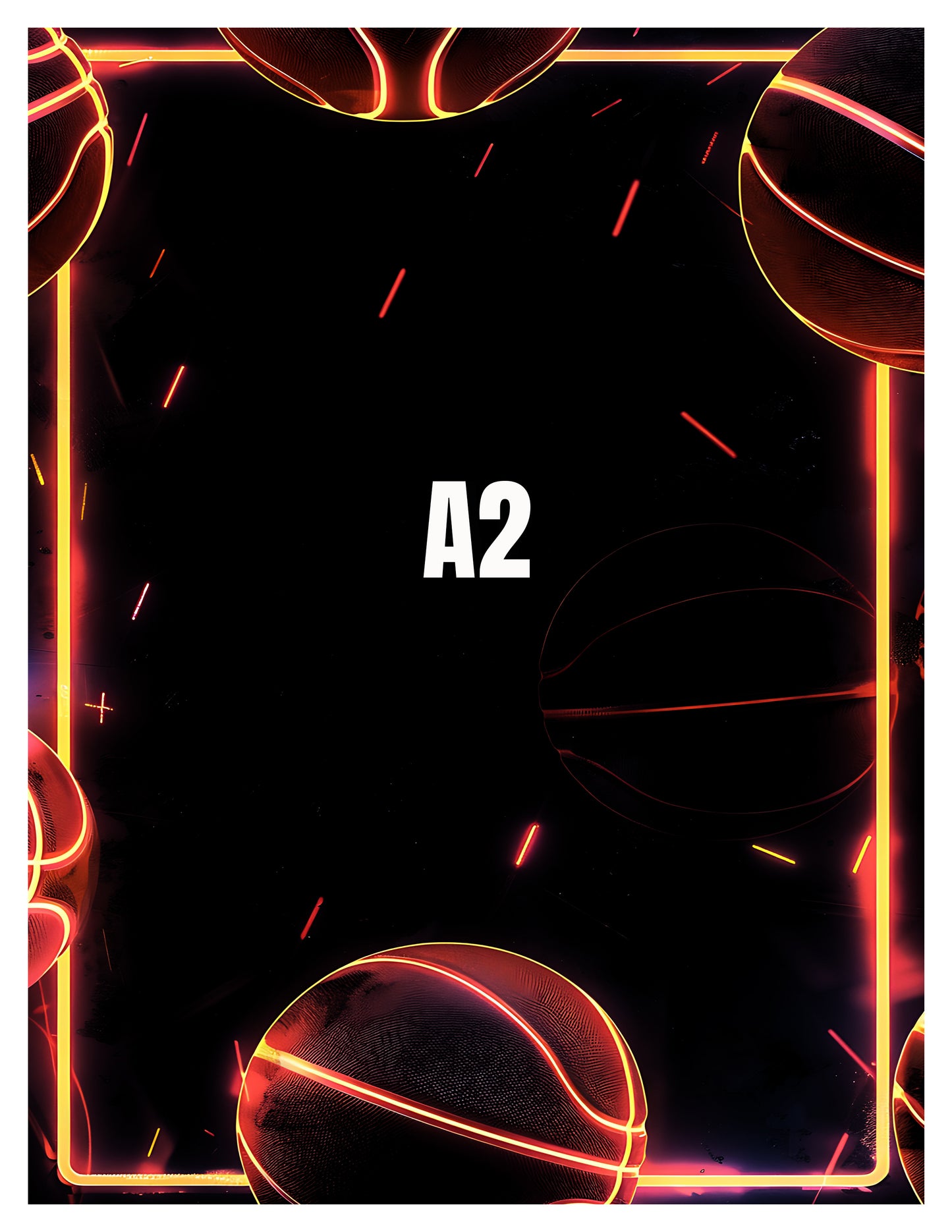 Black background with neon orange and red geometric shapes and 'A2' text.