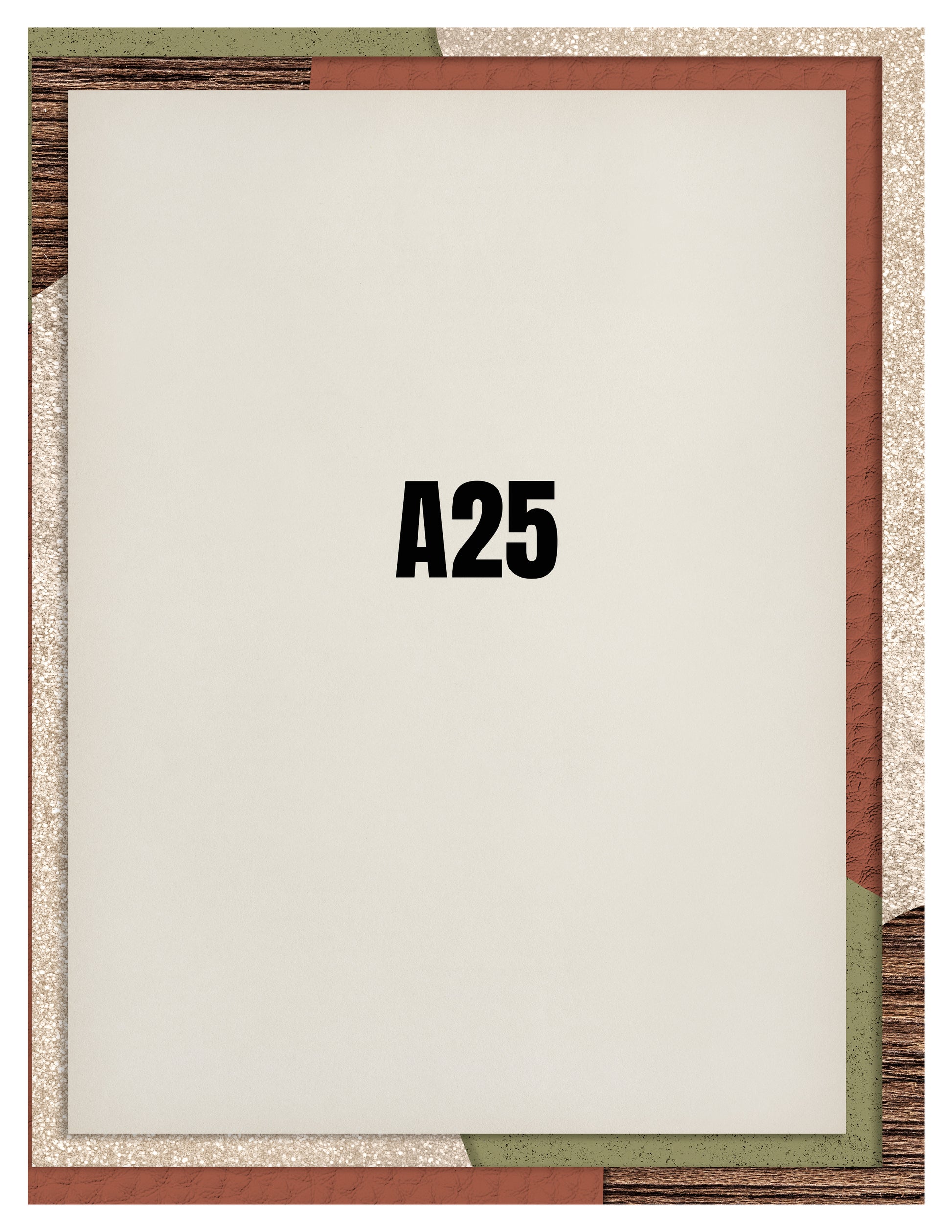 Decorative frame with a textured border and 'A25' text in the center.
