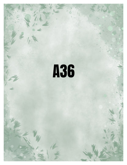 Floral patterned paper with 'A36' printed on it