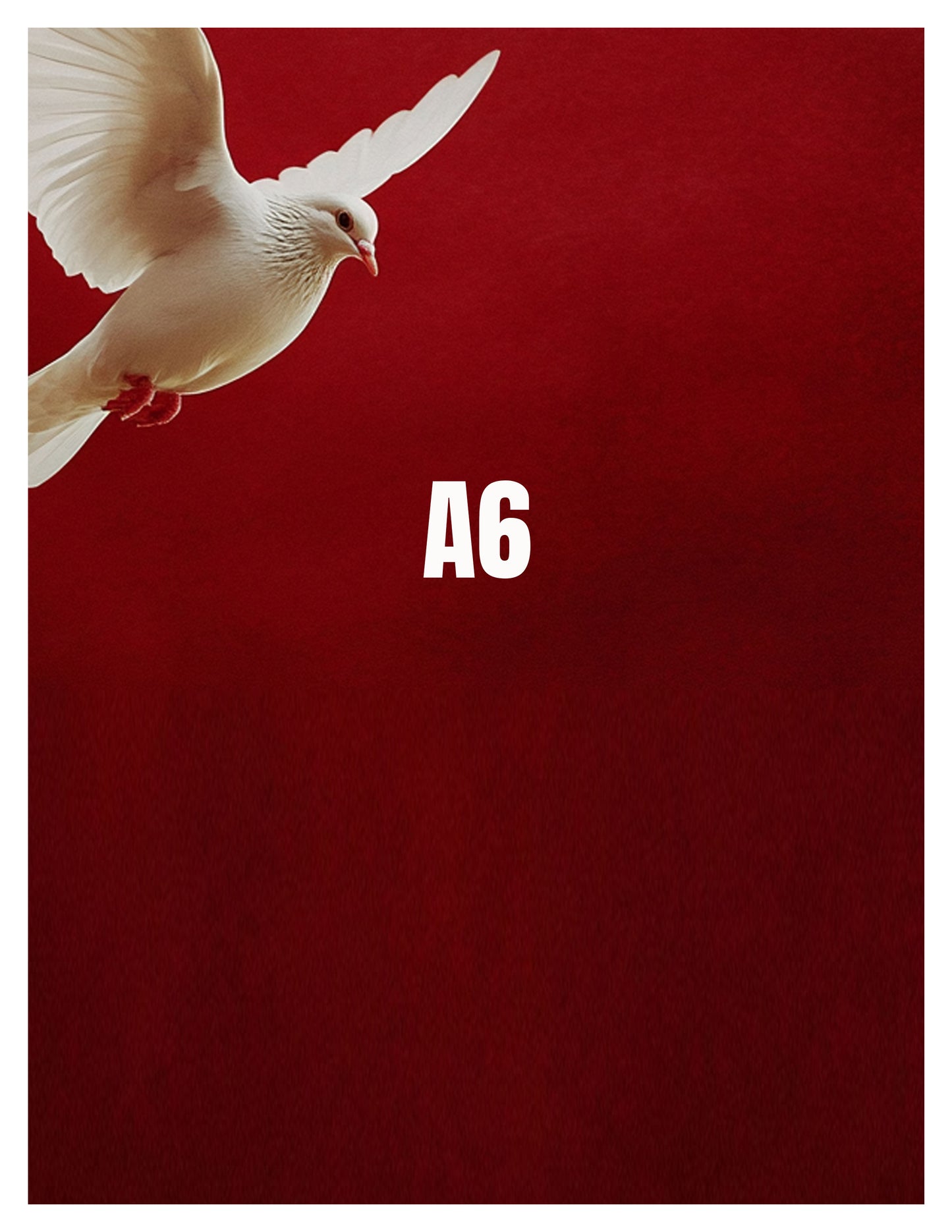 White dove on a red background with 'A6' text