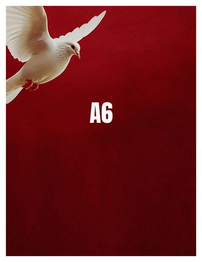 White dove on a red background with 'A6' text