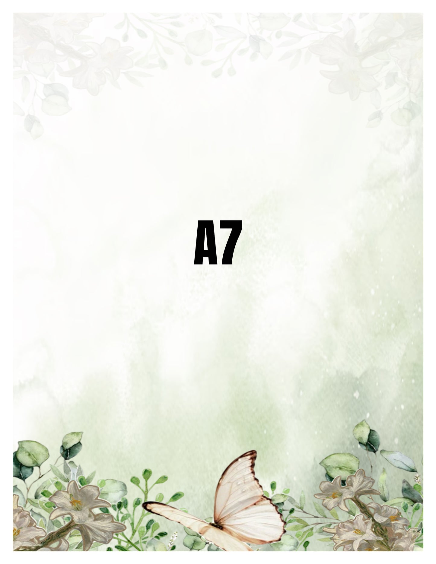 Notebook cover with floral design and butterfly on a light green background