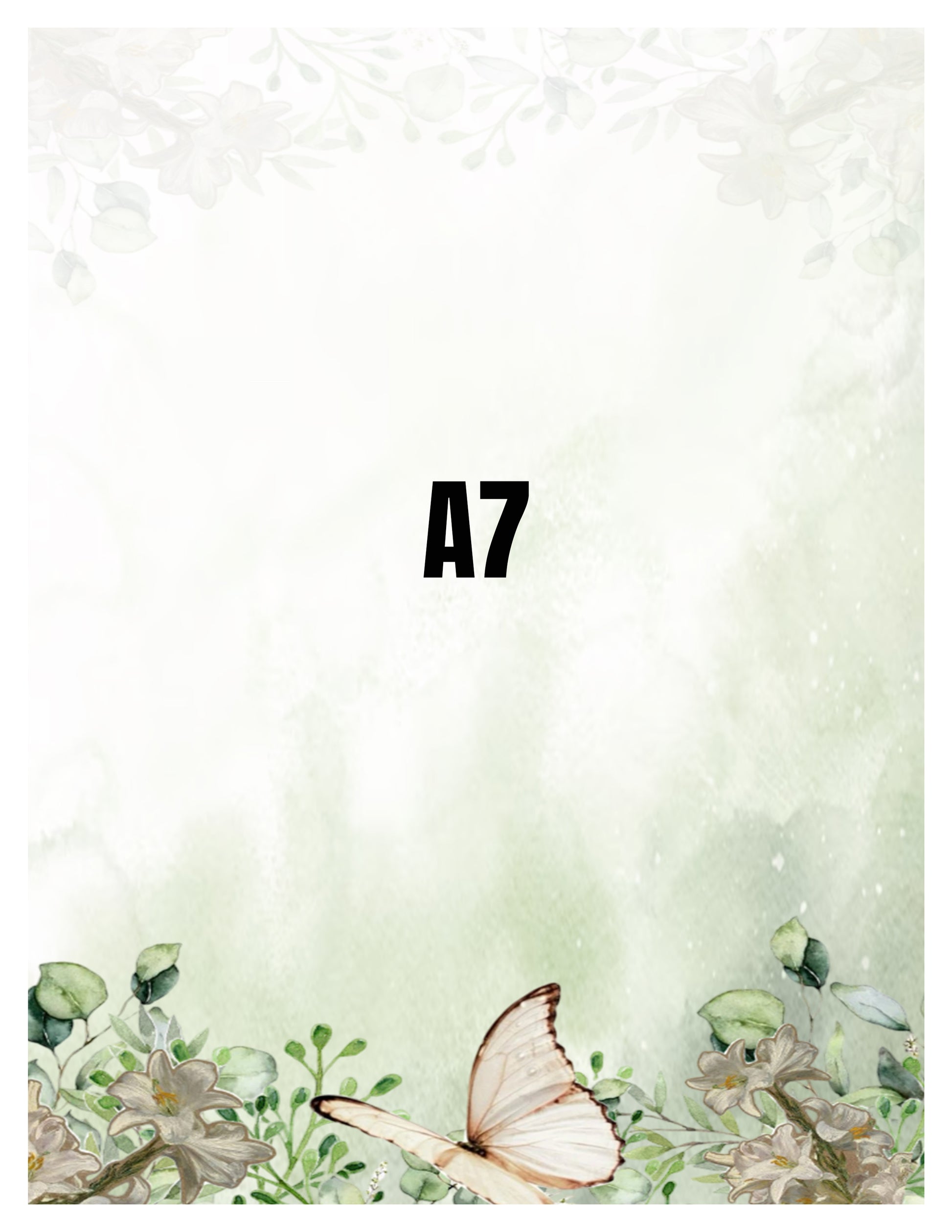 Notebook cover with floral design and butterfly on a light green background