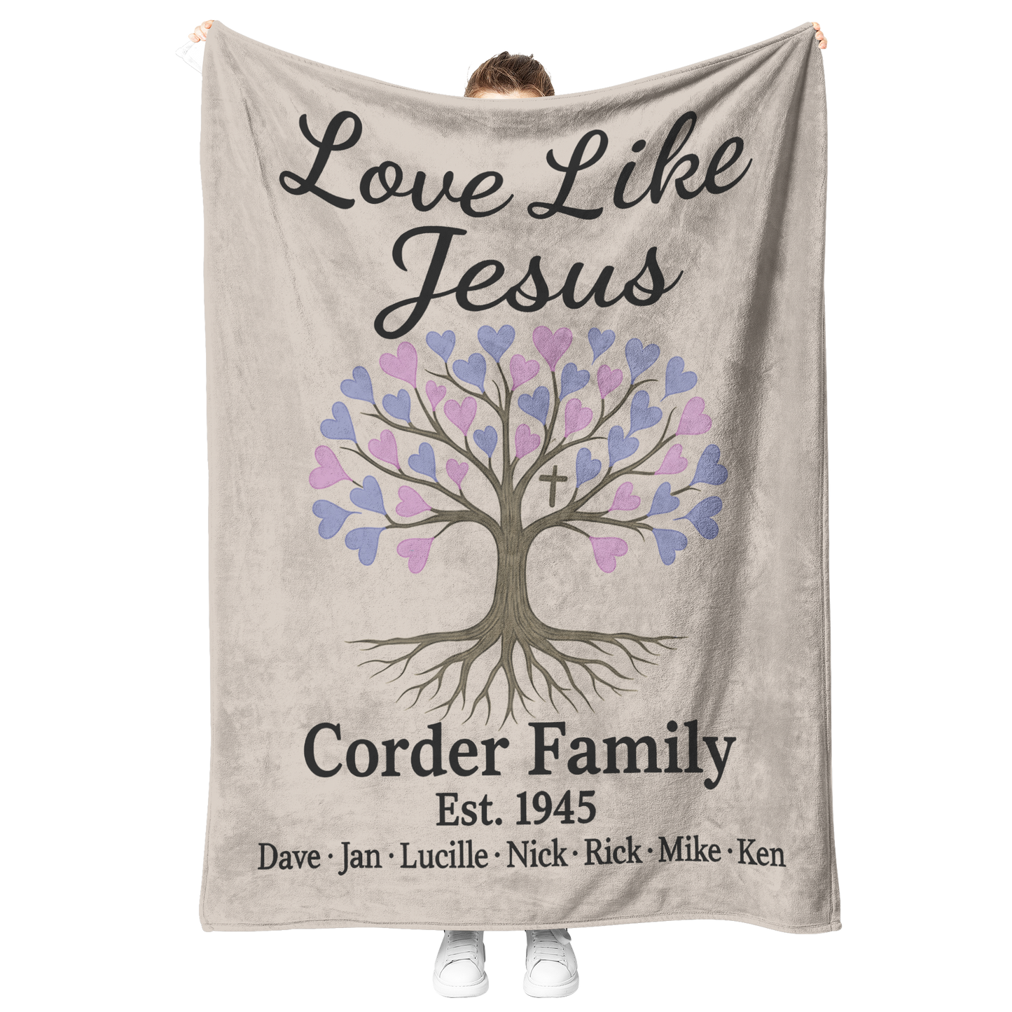 Love_Like_Jesus_Personalized_Throw_V_Blanket_Model_Mockup.png