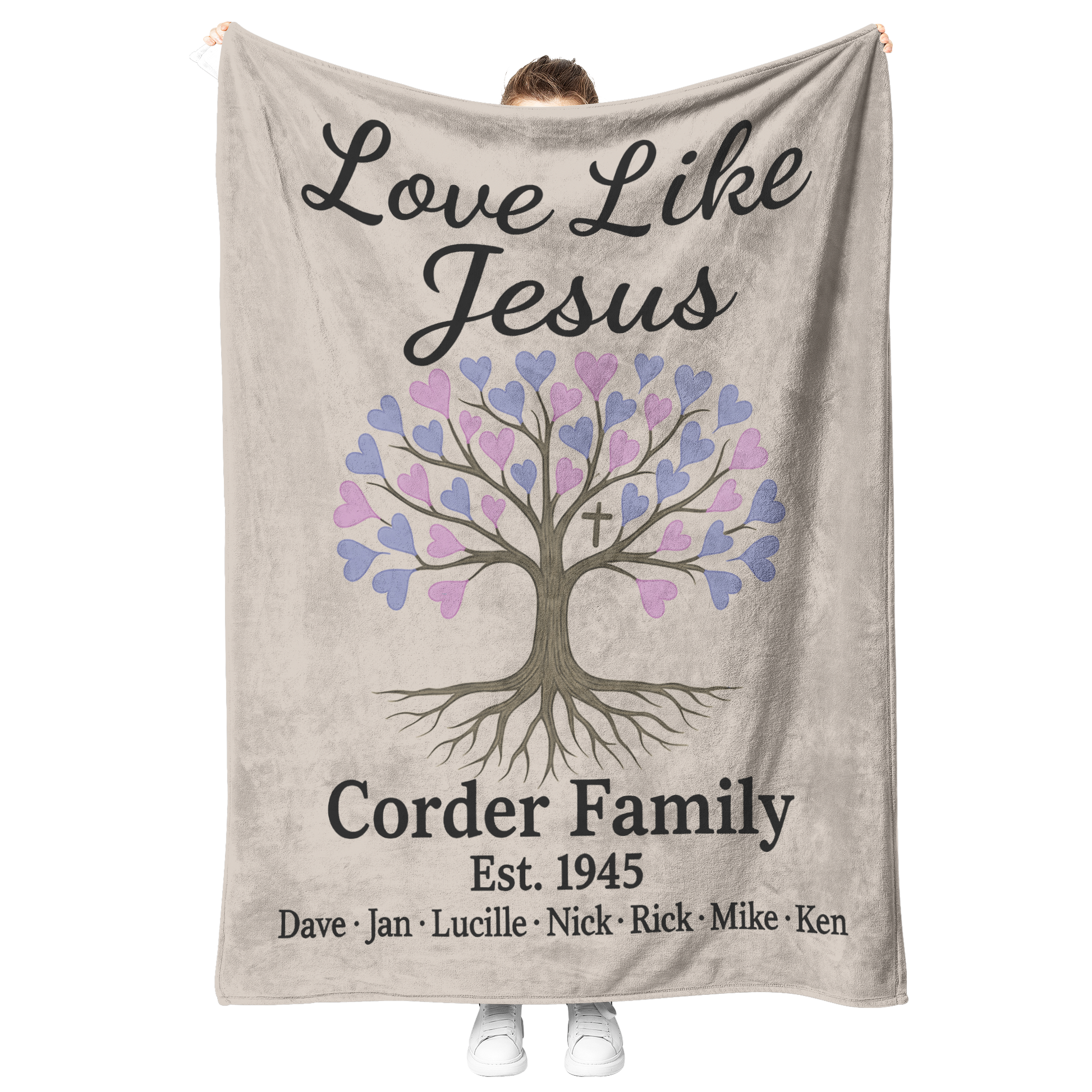 Love_Like_Jesus_Personalized_Throw_V_Blanket_Model_Mockup.png