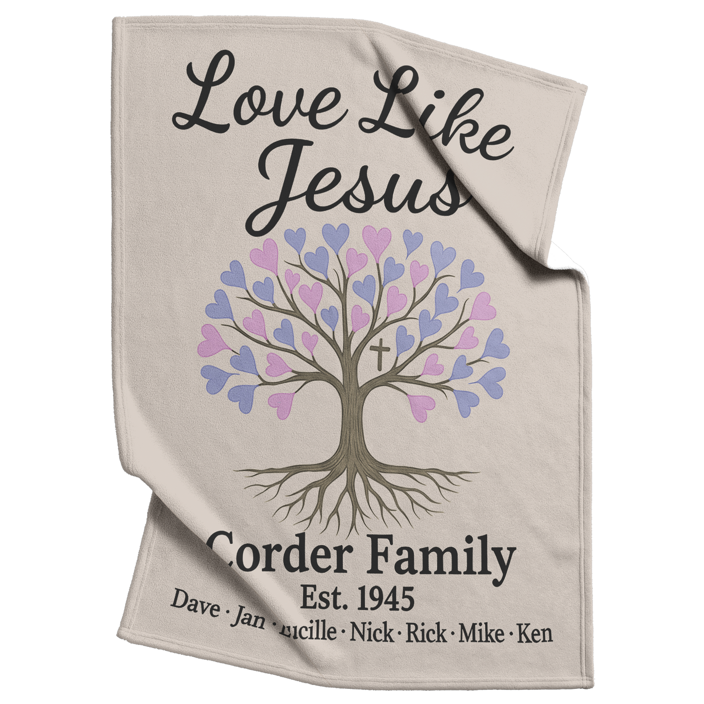 Love_Like_Jesus_Personalized_Throw_V_Blanket_Top_Bottom_Folds_Mockup.png