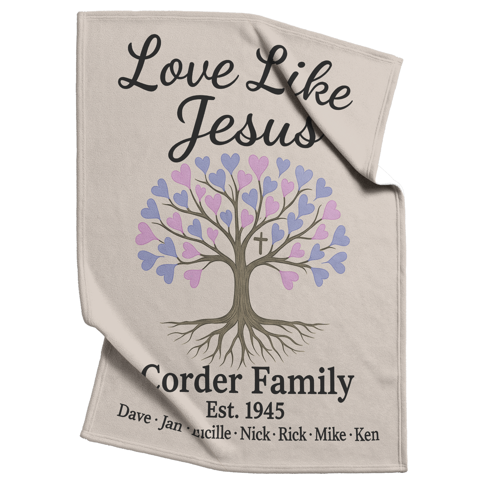 Love_Like_Jesus_Personalized_Throw_V_Blanket_Top_Bottom_Folds_Mockup.png