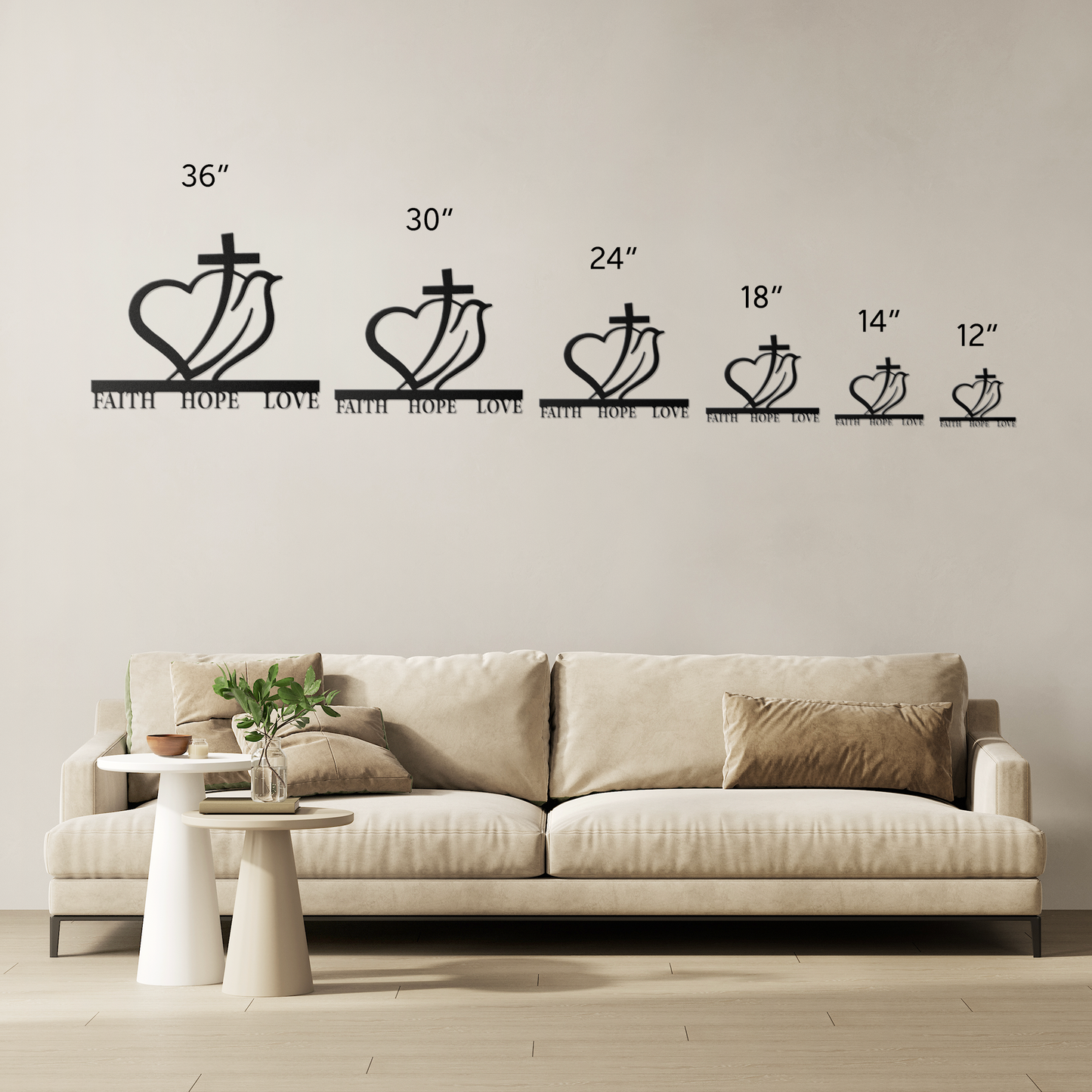 Metal Sign - Faith, Hope, Love - Above The Rest
