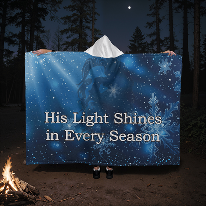 His Light Shines in Every Season – Christian Winter Canvas Wall Art | Inspirational Jesus Artwork
