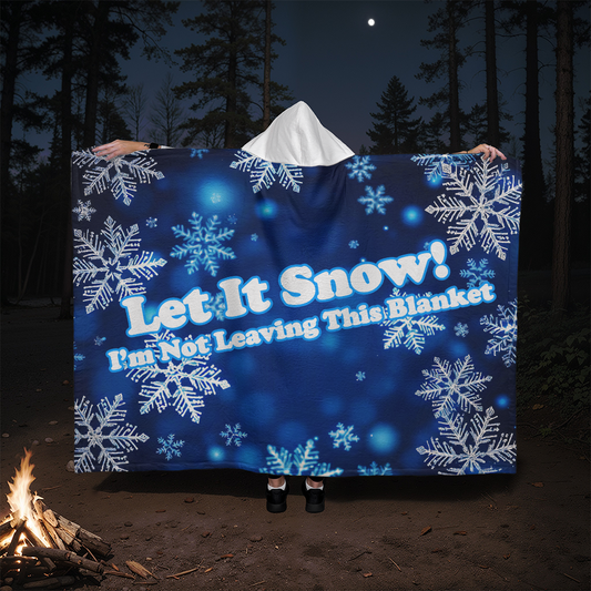 Let It Snow Hooded Blanket - can be customized
