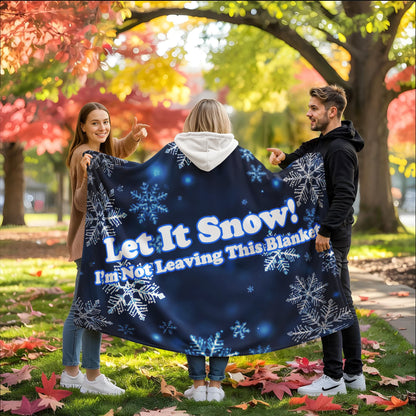 Let It Snow Hooded Blanket - can be customized