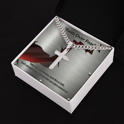 Cross with Cuban Link Chain