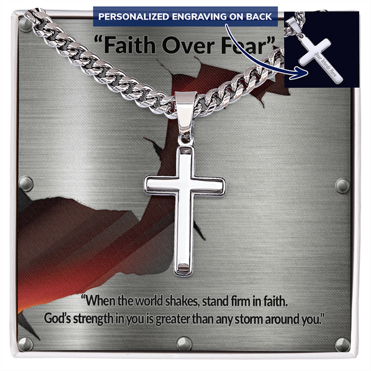 Cross with Cuban Link Chain