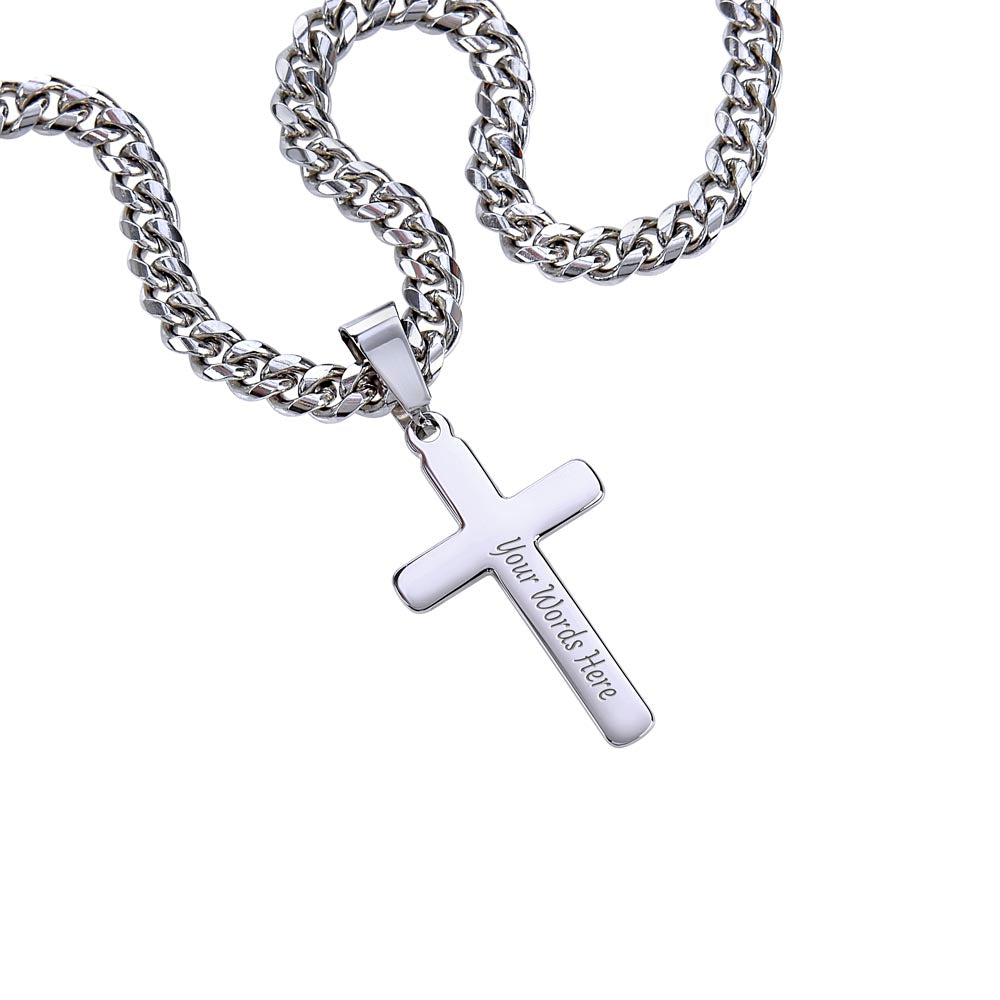 Cross with Cuban Link Chain