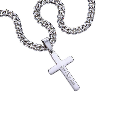 Cross with Cuban Link Chain