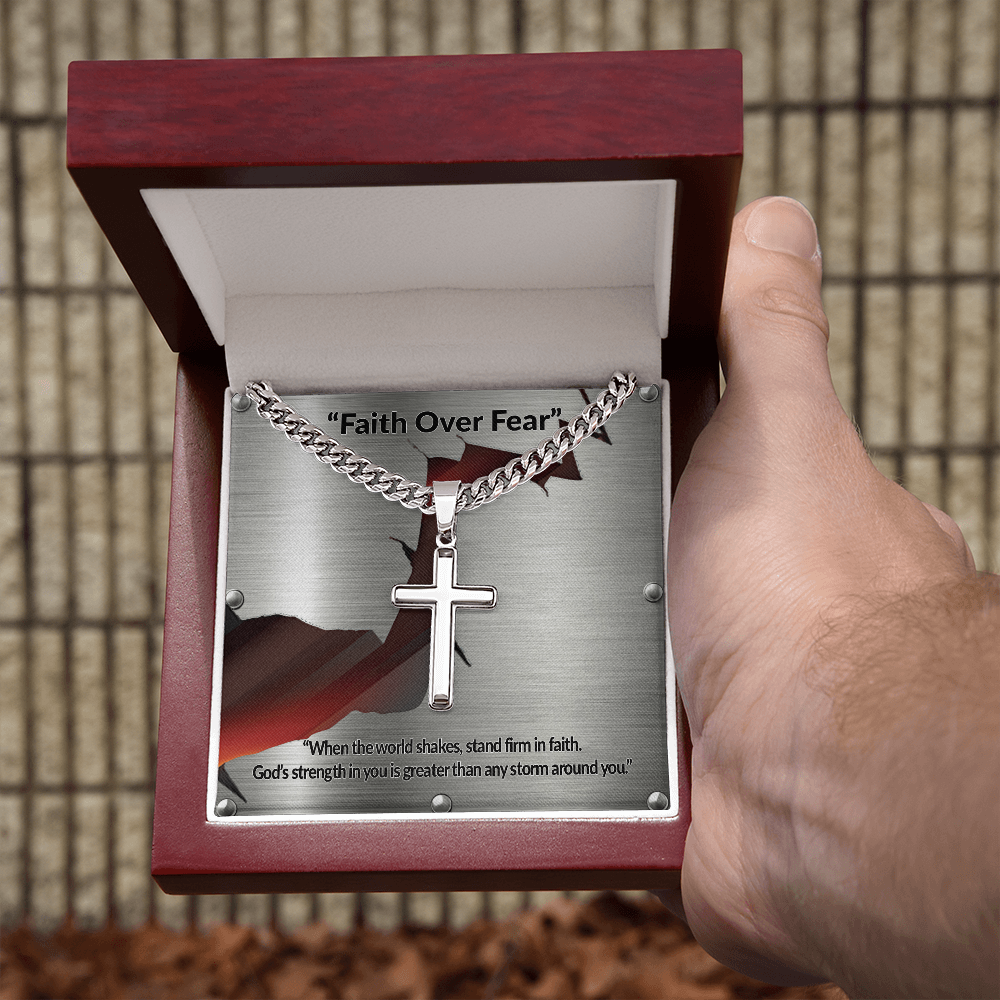 Cross with Cuban Link Chain