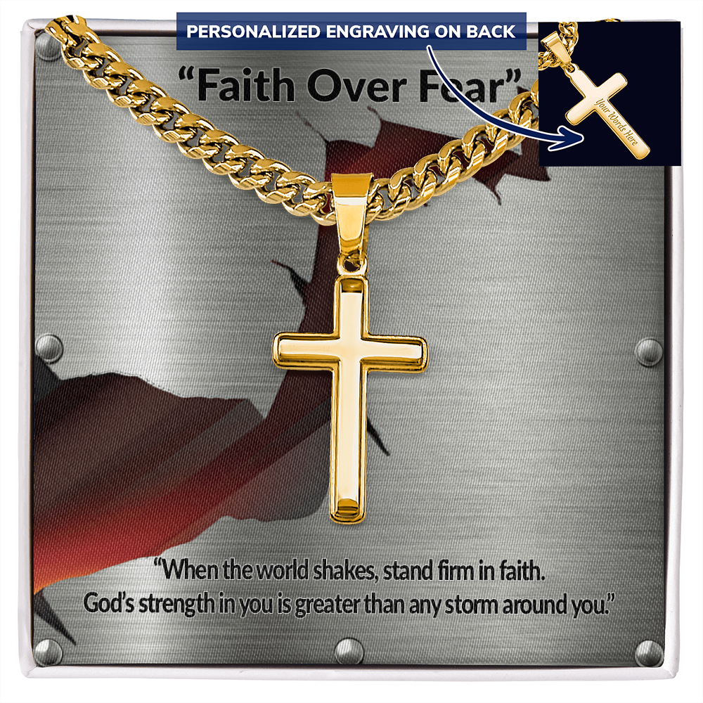 Cross with Cuban Link Chain