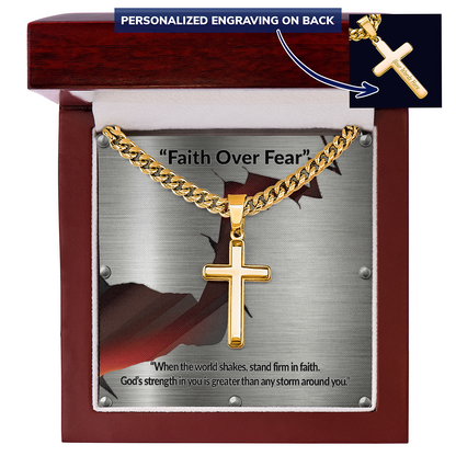 Cross with Cuban Link Chain