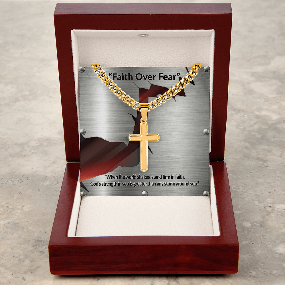 Cross with Cuban Link Chain