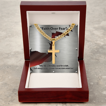 Cross with Cuban Link Chain